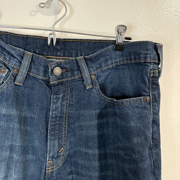 Levi's Levi Strauss Jeans Mens Size 34 x 32 Straight Leg Dark Wash Denim - Picture 4 of 12